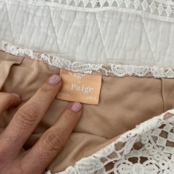 White Ruffle White Lace Skirt Set - Picture 4 of 6